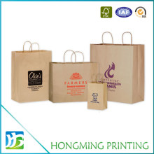 Custom Logo Cheap Brown Paper Bag with Paper Handle